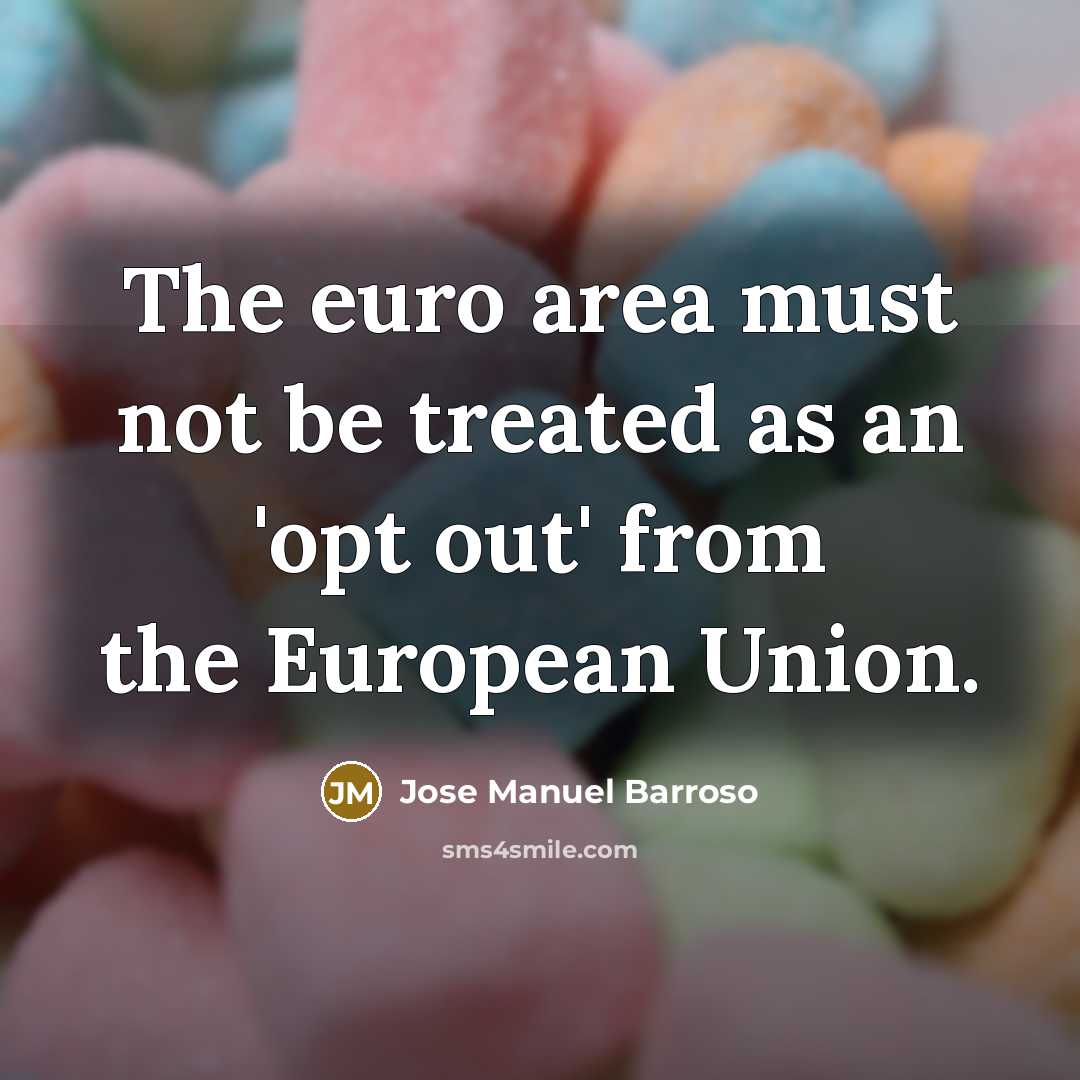 “The euro area must not be treated as an 'opt…” quote by Jose Manuel Barroso