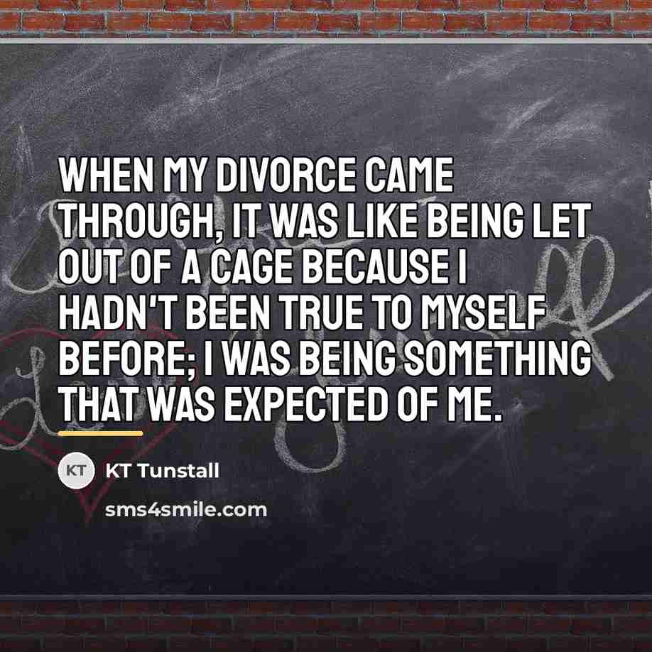 “When my divorce came through, it was like being let…” quote by KT Tunstall