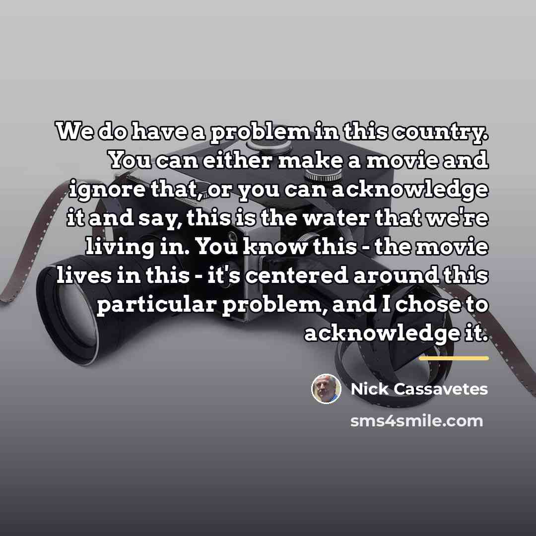 “We do have a problem in this country. You can…” quote by Nick Cassavetes