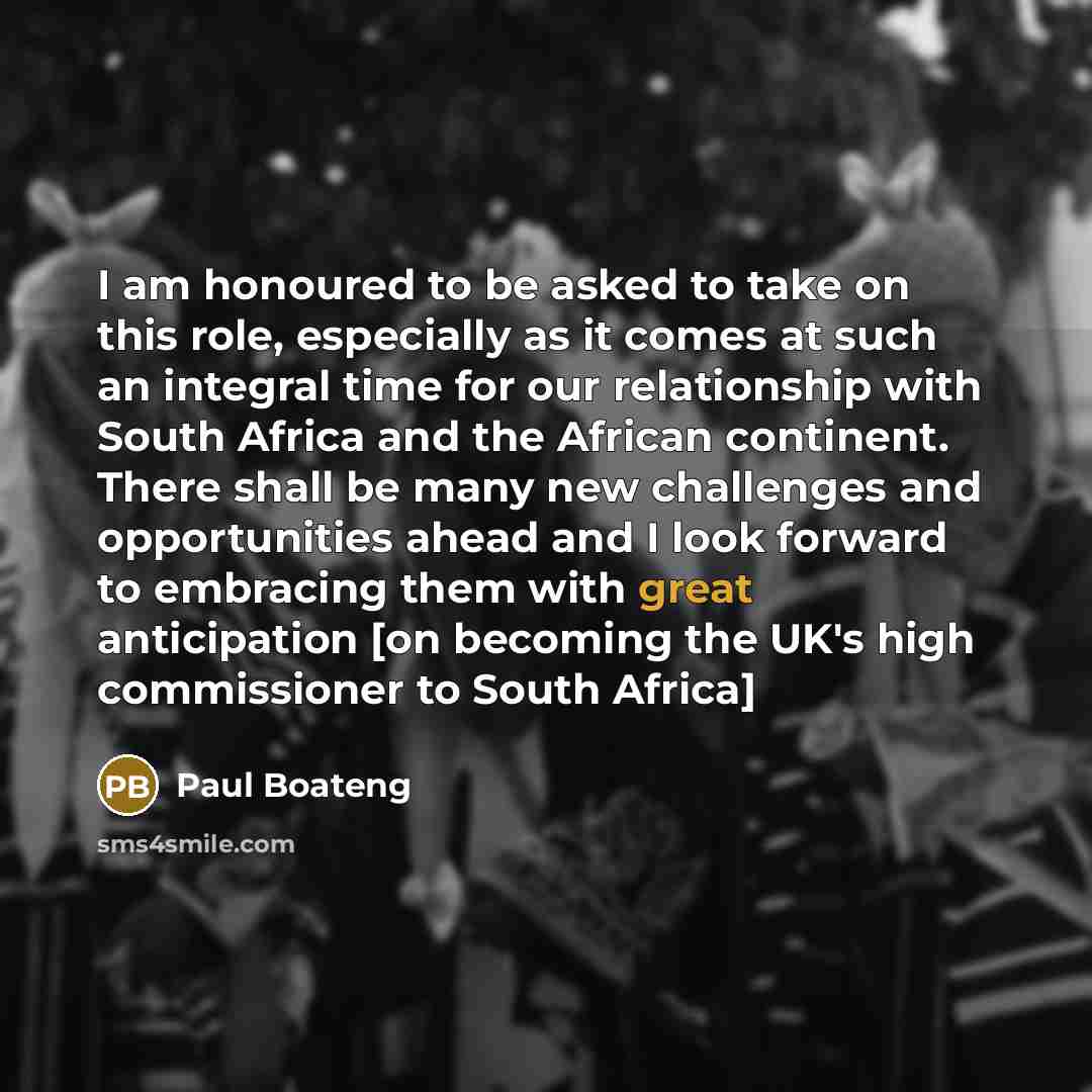 “I am honoured to be asked to take on this…” quote by Paul Boateng
