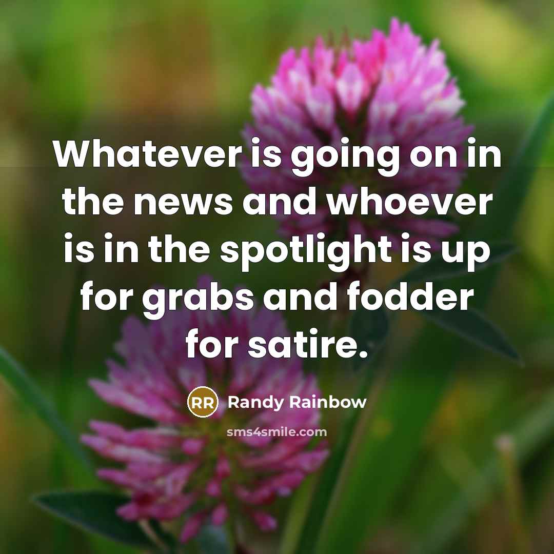 “Whatever is going on in the news and whoever is…” quote by Randy Rainbow