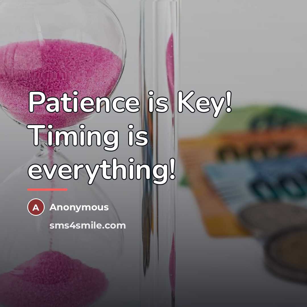 “Patience is Key! Timing is everything!…” quote by Anonymous