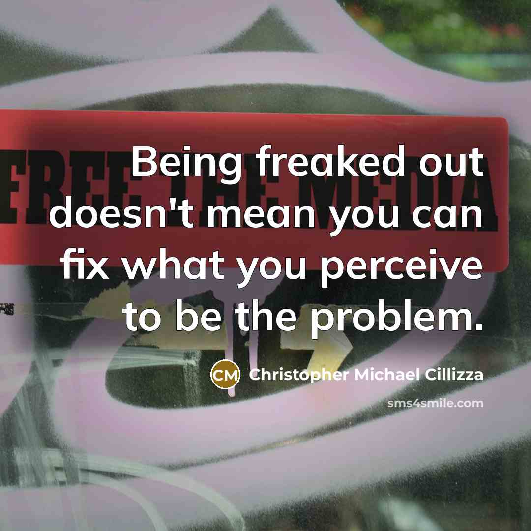 “Being freaked out doesn't mean you can fix what you…” quote by Christopher Michael Cillizza