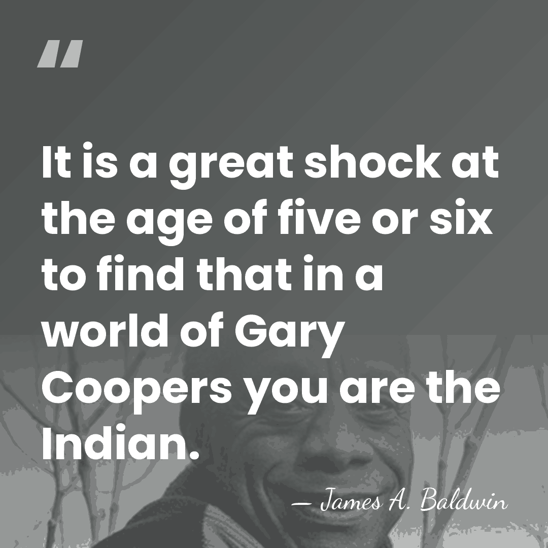 It is a great shock at the age of five or six&hellip; - James A. Baldwin