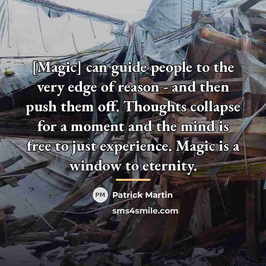“[Magic] can guide people to the very edge of reason…” quote by Patrick Martin