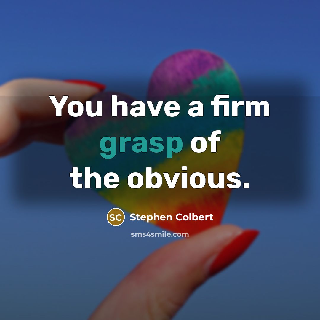 “You have a firm grasp of the obvious.…” quote by Stephen Colbert