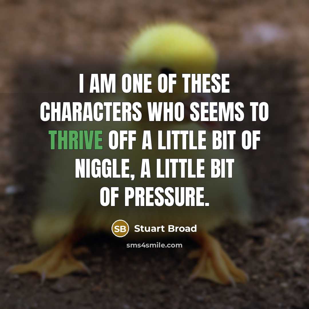 “I am one of these characters who seems to thrive…” quote by Stuart Broad