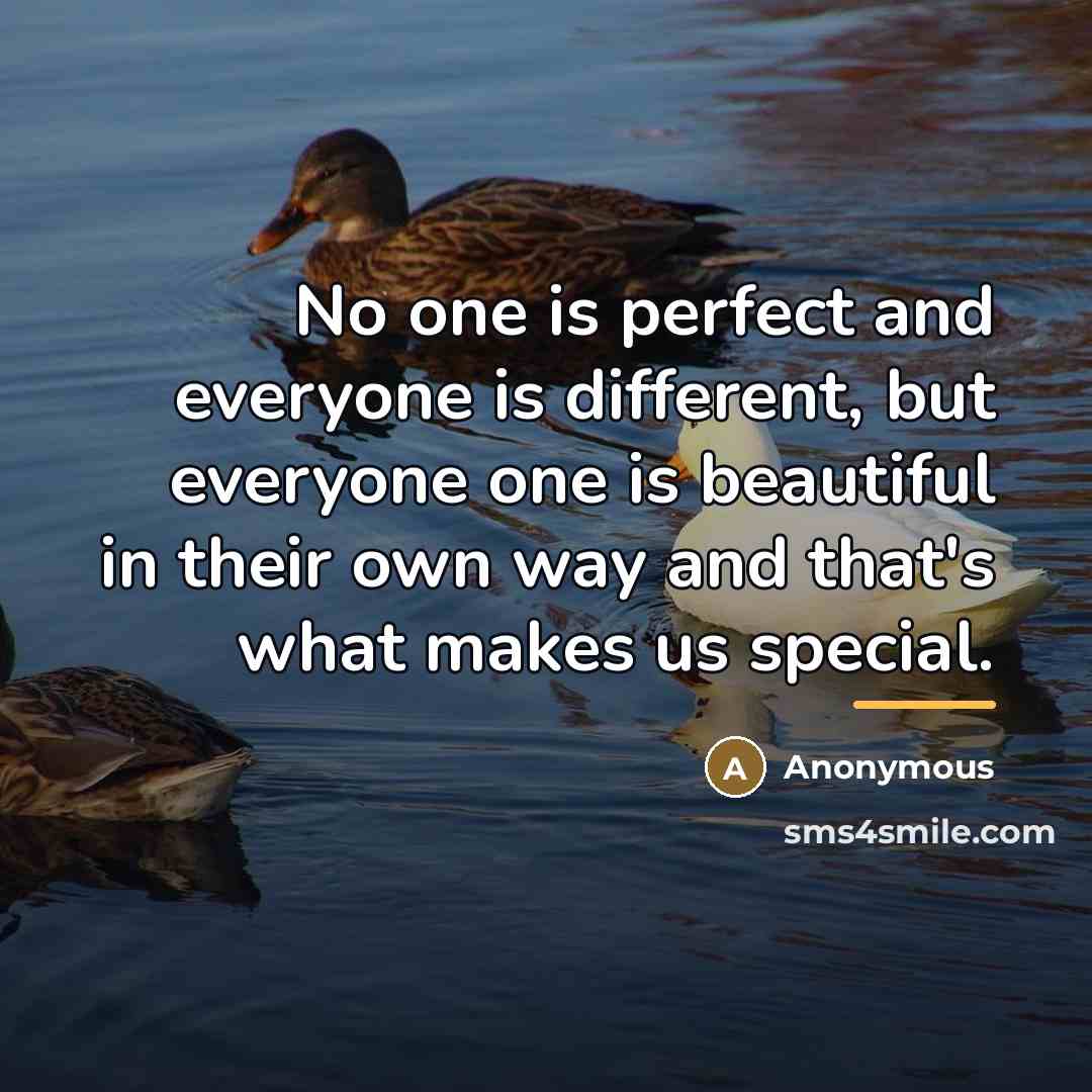 “No one is perfect and everyone is different, but everyone…” quote by Anonymous