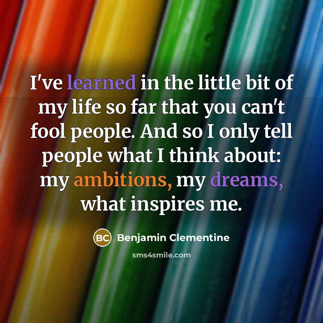 “I've learned in the little bit of my life so…” quote by Benjamin Clementine