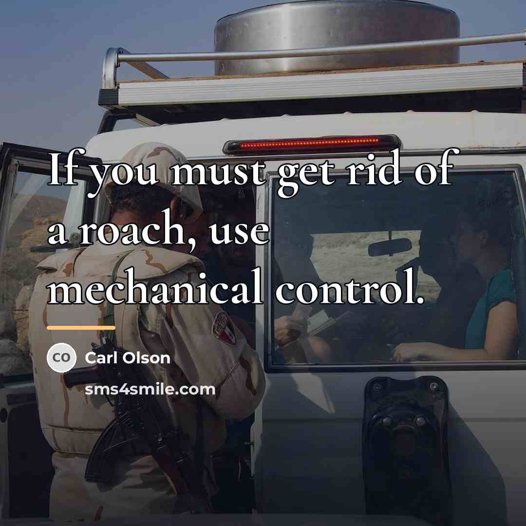 “If you must get rid of a roach, use mechanical…” quote by Anonymous