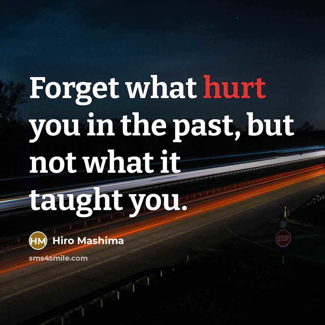 “Forget what hurt you in the past, but not what it taught you.” quote by Hiro Mashima