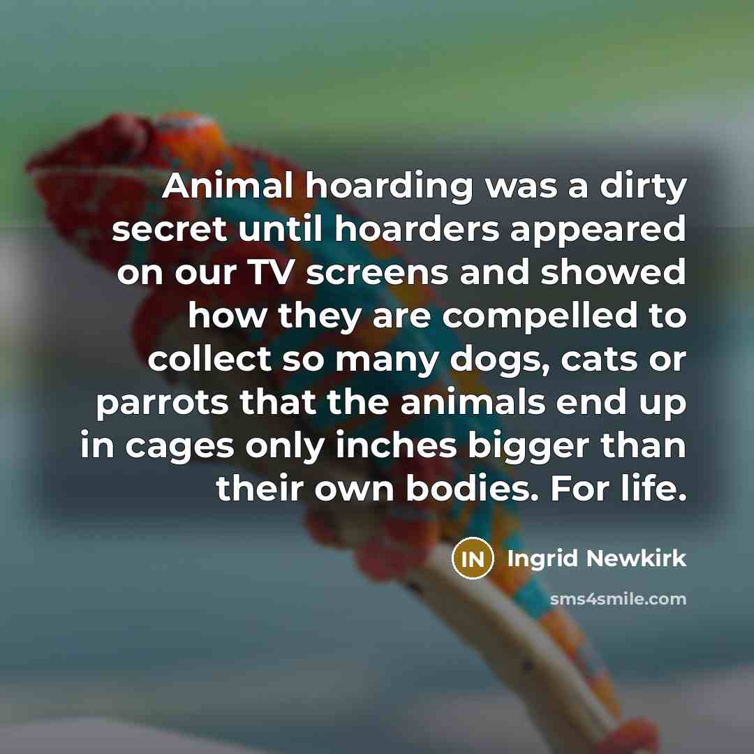 “Animal hoarding was a dirty secret until hoarders appeared on…” quote by Ingrid Newkirk