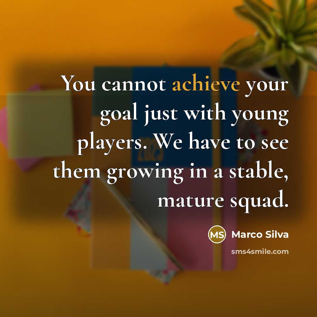 “You cannot achieve your goal just with young players. We…” quote by Marco Silva