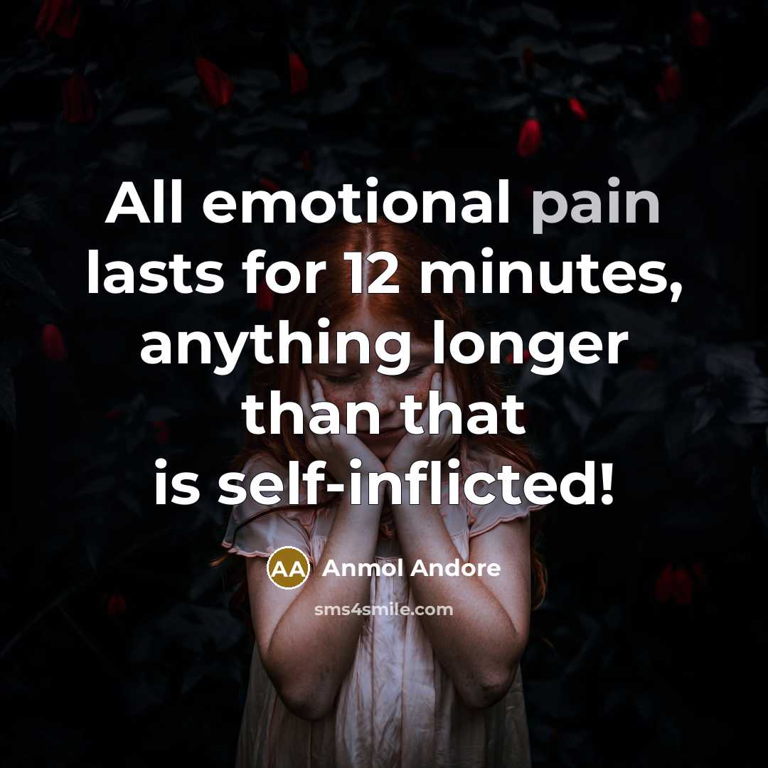 “All emotional pain lasts for 12 minutes, anything longer than…” quote by Anmol Andore