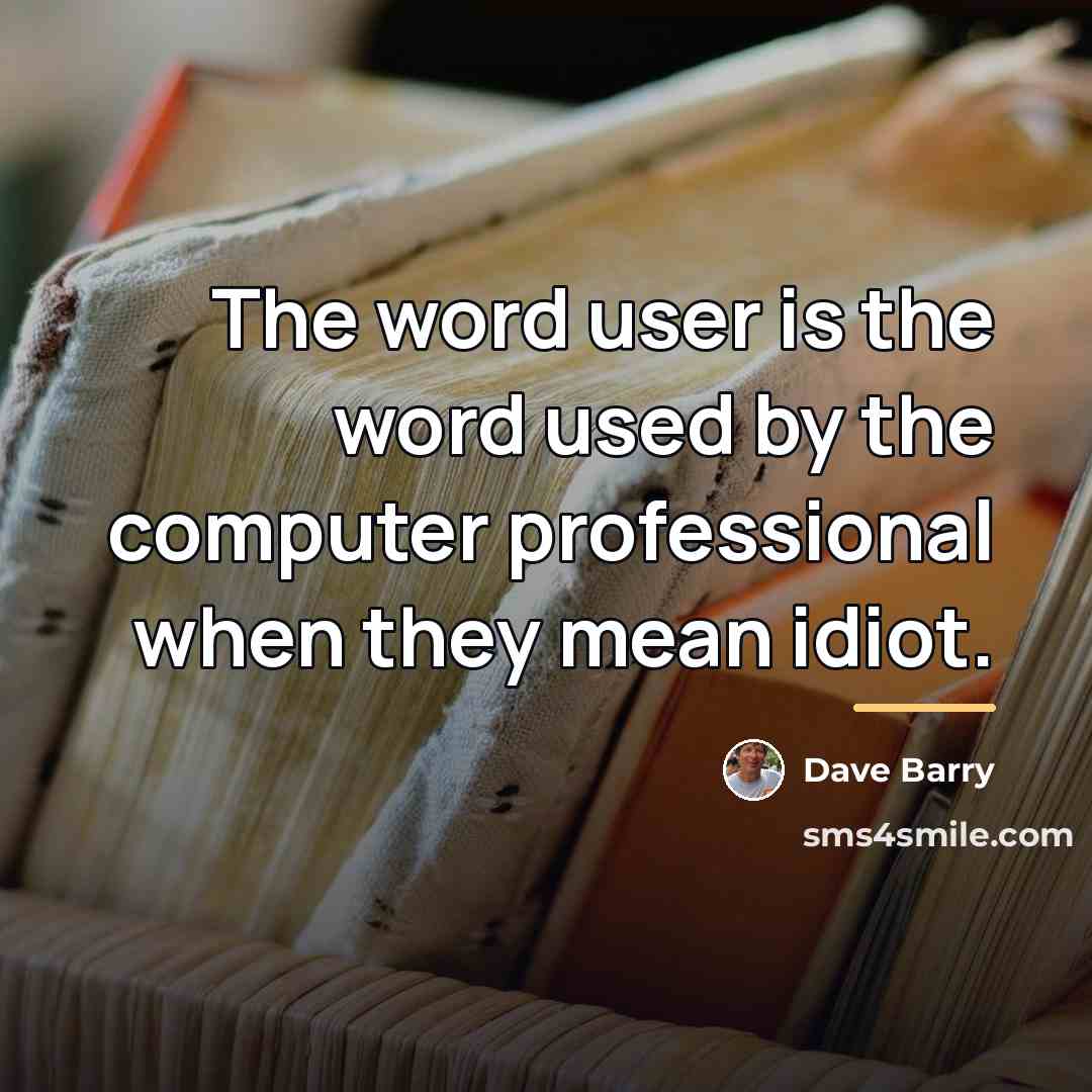 “The word user is the word used by the computer…” quote by Dave Barry