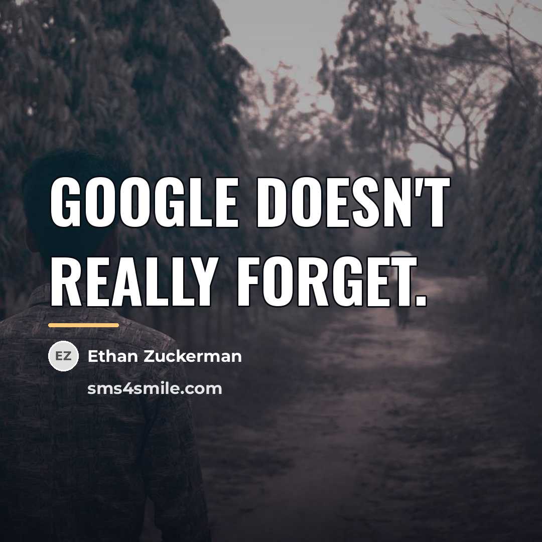 “Google doesn't really forget.…” quote by Ethan Zuckerman
