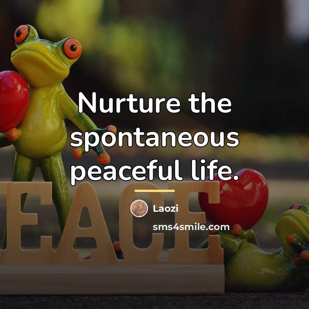 “Nurture the spontaneous peaceful life.…” quote by Laozi