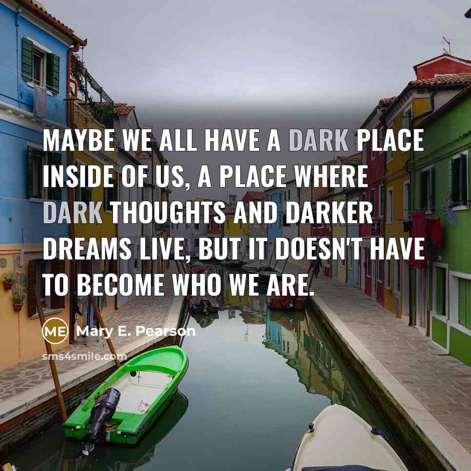 “Maybe we all have a dark place inside of us,…” quote by Mary E. Pearson