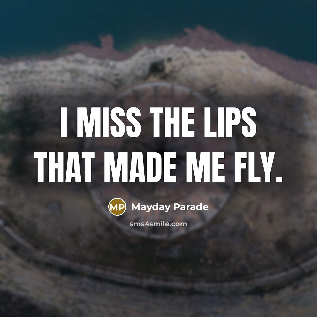 “I miss the lips that made me fly.…” quote by Mayday Parade