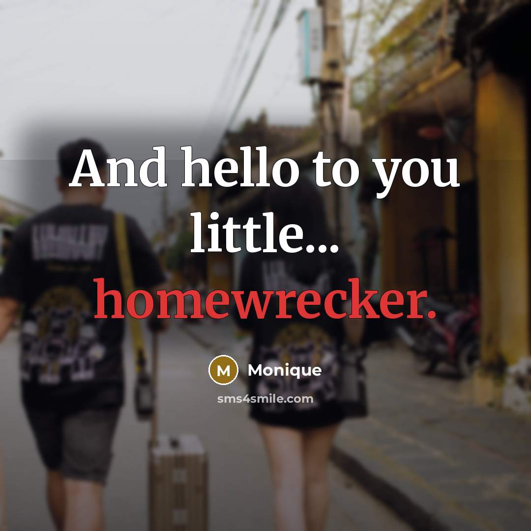 “And hello to you little... homewrecker.” quote by Monique