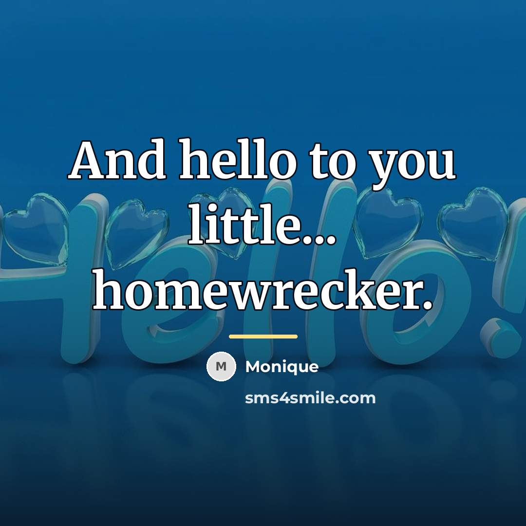 “And hello to you little... homewrecker.…” quote by Monique