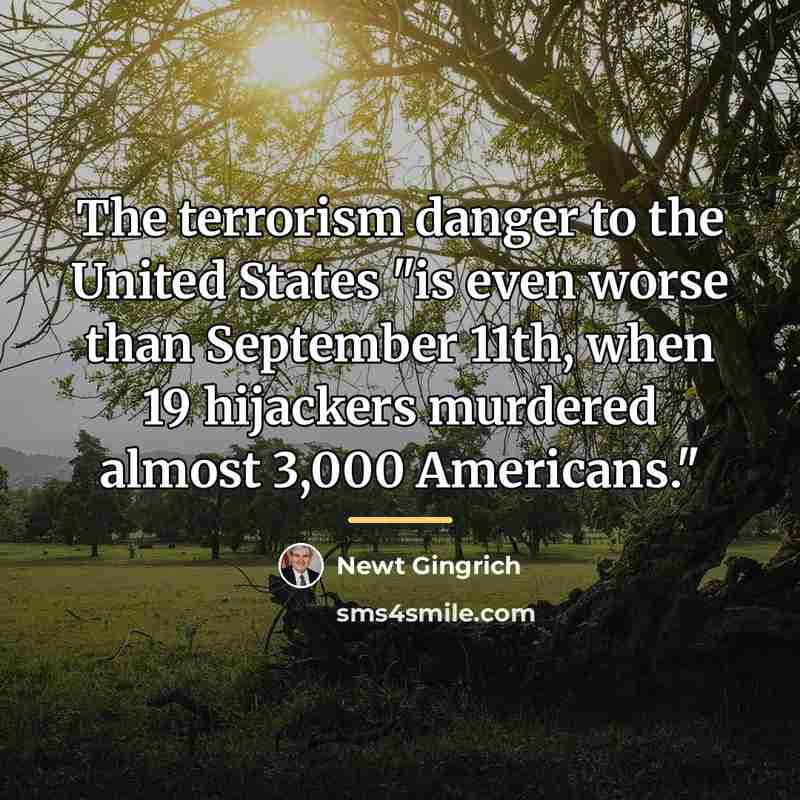 “The terrorism danger to the United States "is even worse…” quote by Newt Gingrich