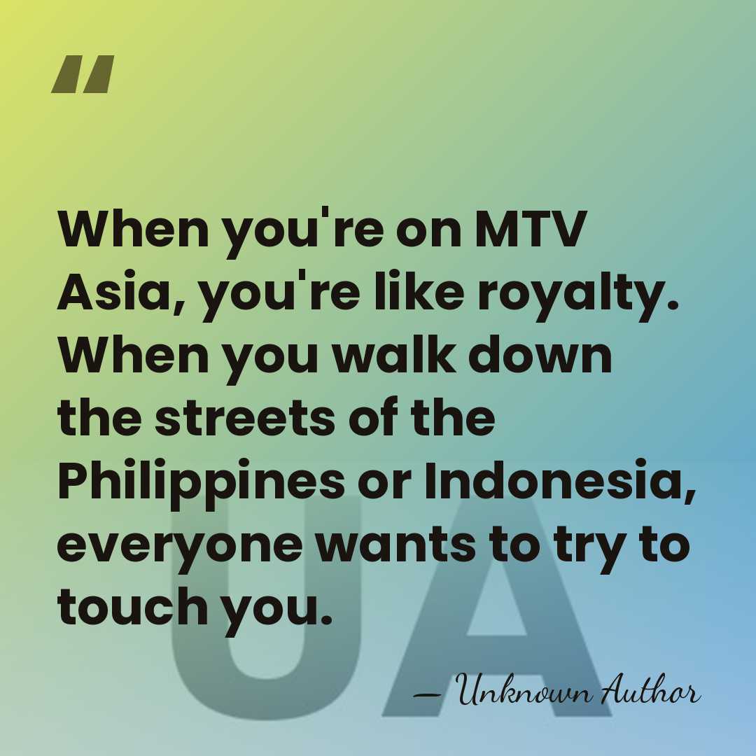 When you're on MTV Asia, you're like royalty. When you walk down&hellip; - Kerri Kasem