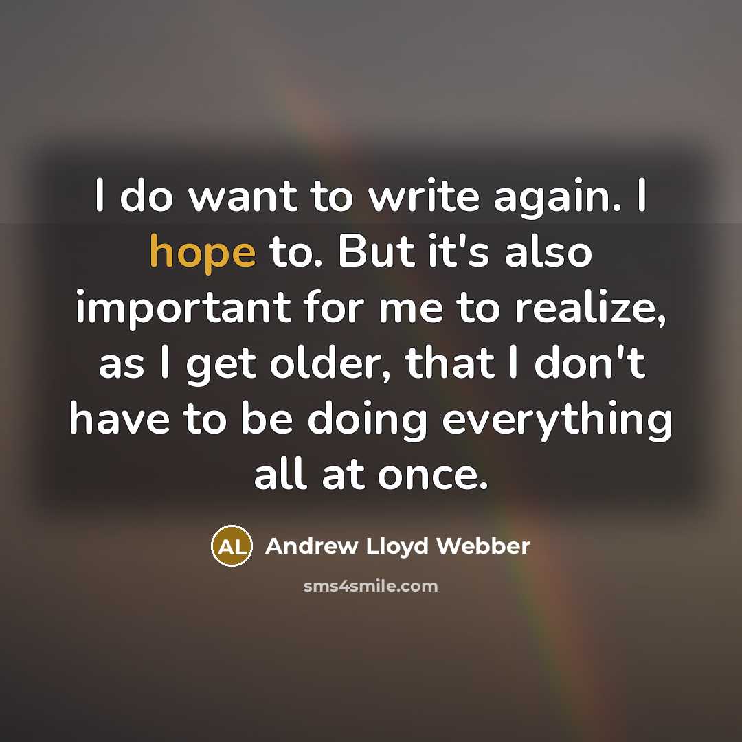 “I do want to write again. I hope to. But…” quote by Andrew Lloyd Webber