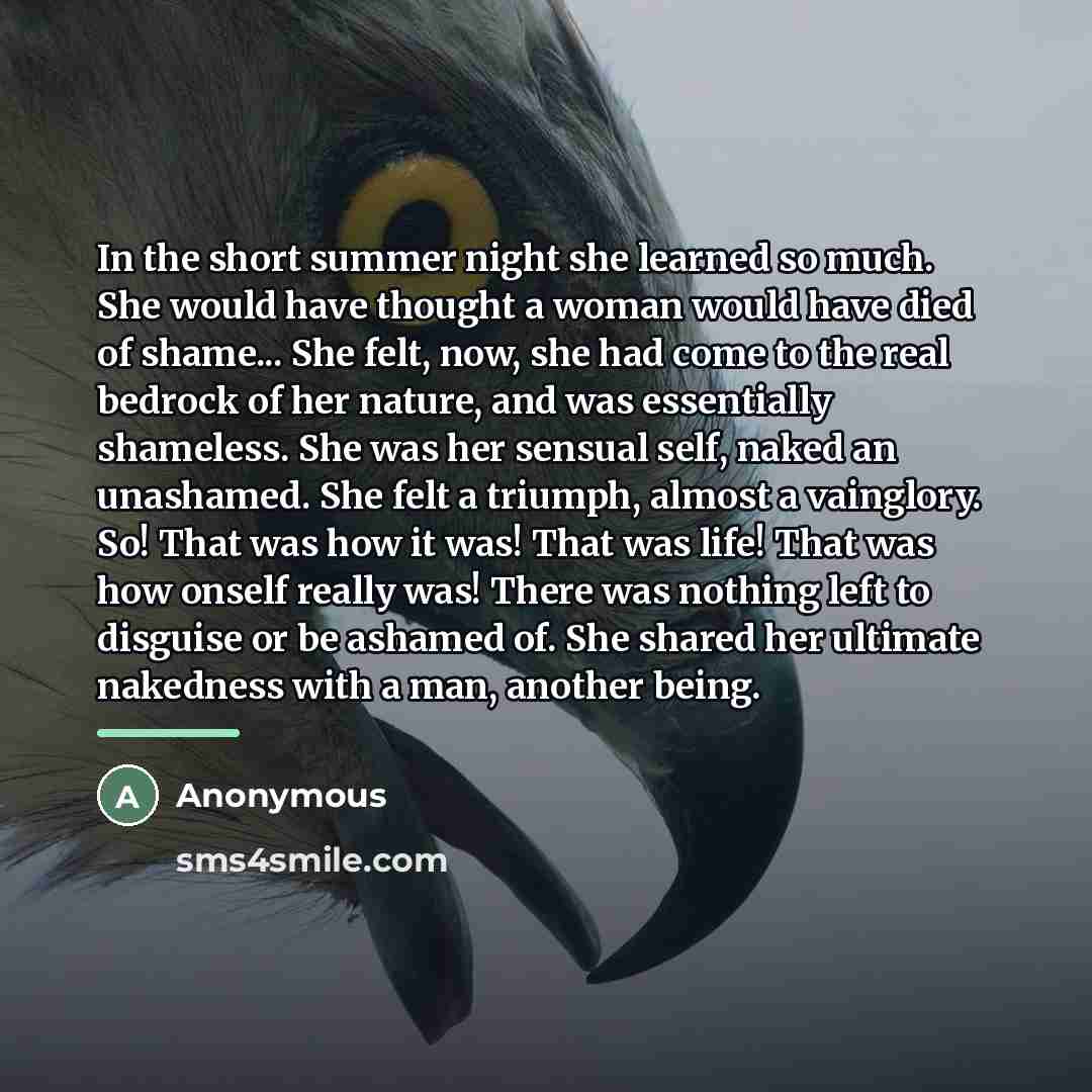 “In the short summer night she learned so much. She…” quote by Anonymous