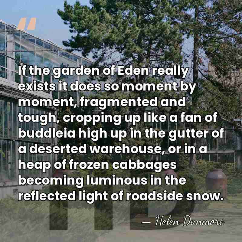 If the garden of Eden really exists it does so moment by&hellip; - Helen Dunmore