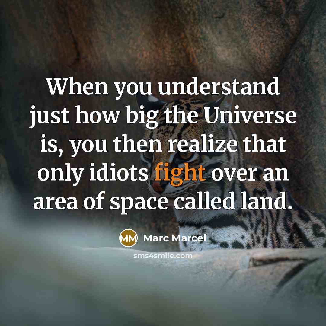 “When you understand just how big the Universe is, you…” quote by Marc Marcel