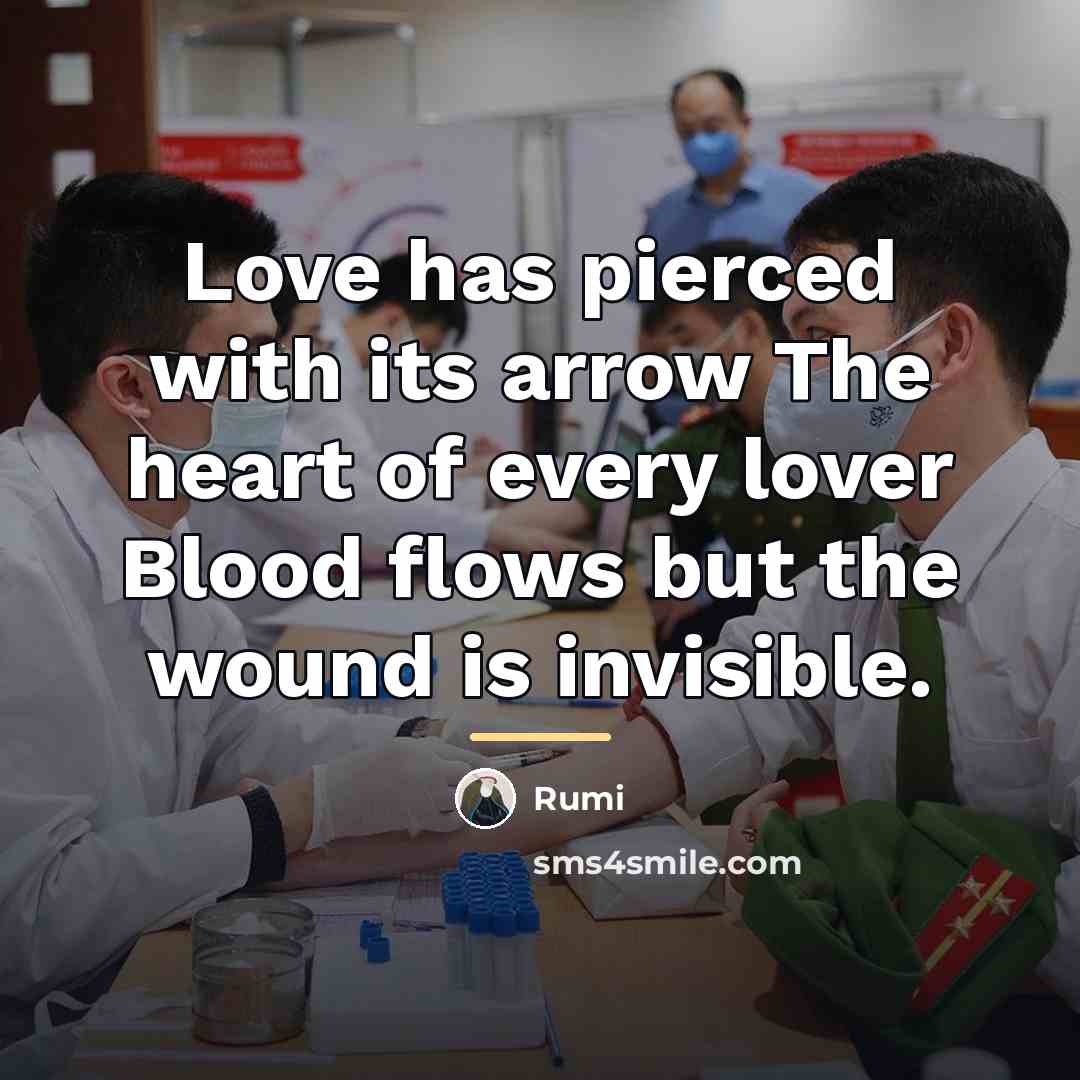 “Love has pierced with its arrow The heart of every…” quote by Rumi