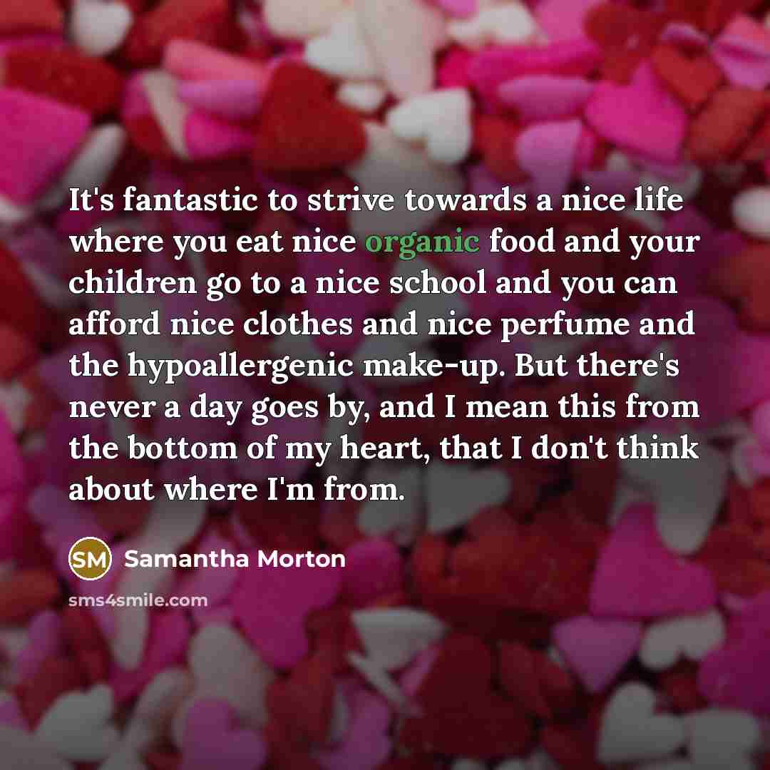 “It's fantastic to strive towards a nice life where you…” quote by Samantha Morton