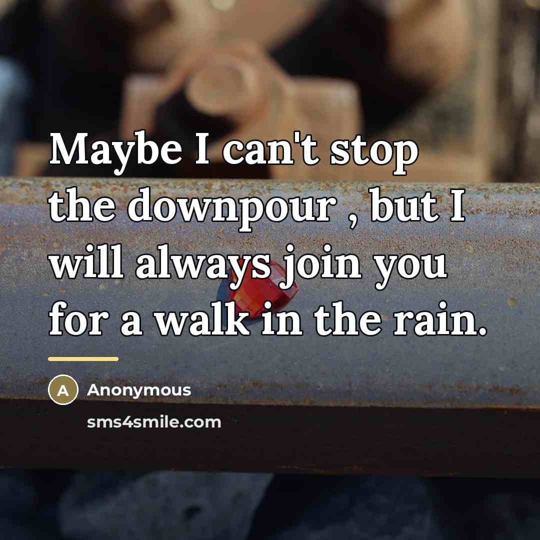“Maybe I can't stop the downpour , but I will…” quote by Anonymous