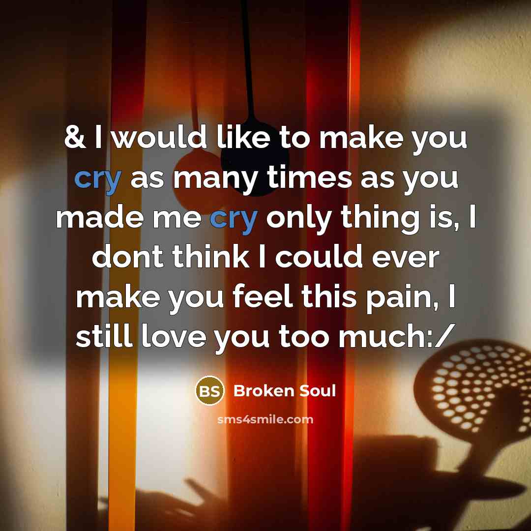 “& I would like to make you cry as many…” quote by Broken Soul
