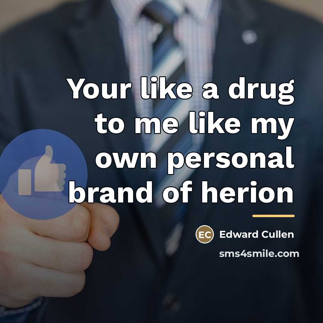 “Your like a drug to me like my own personal…” quote by Edward Cullen