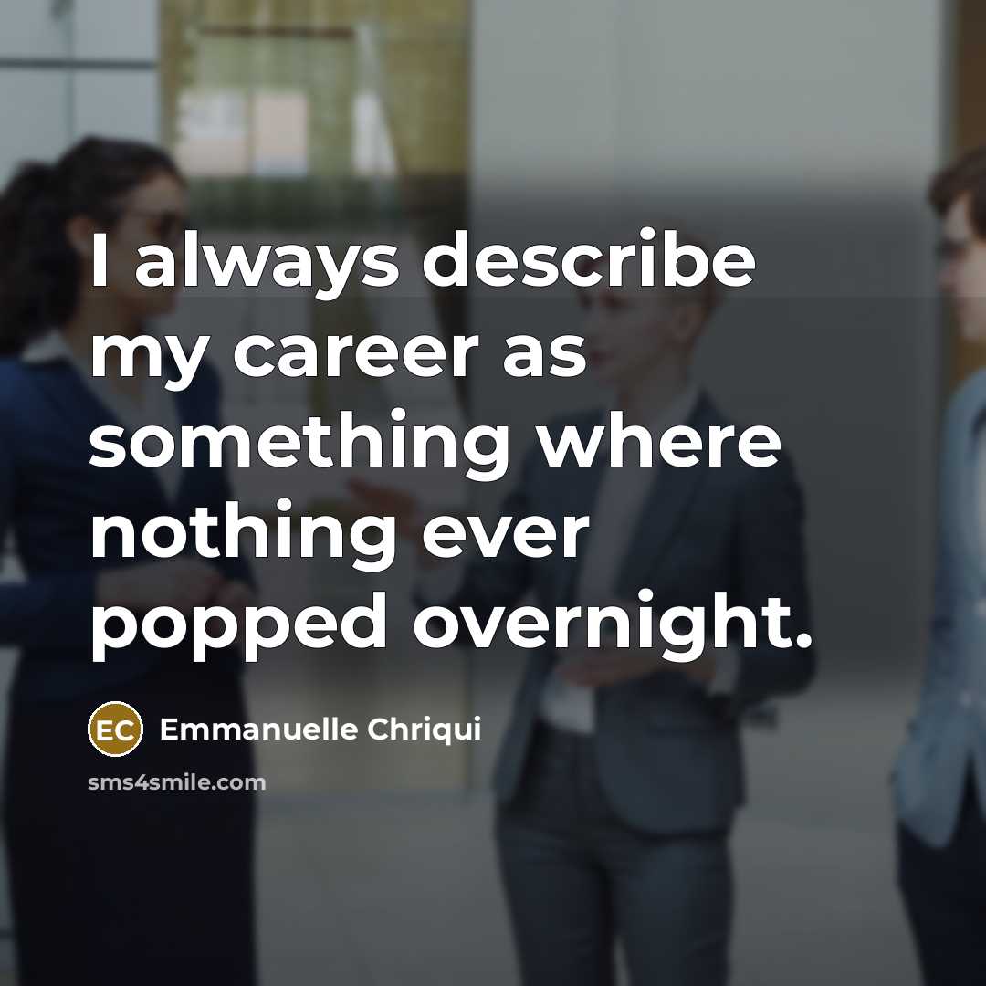 “I always describe my career as something where nothing ever…” quote by Emmanuelle Chriqui