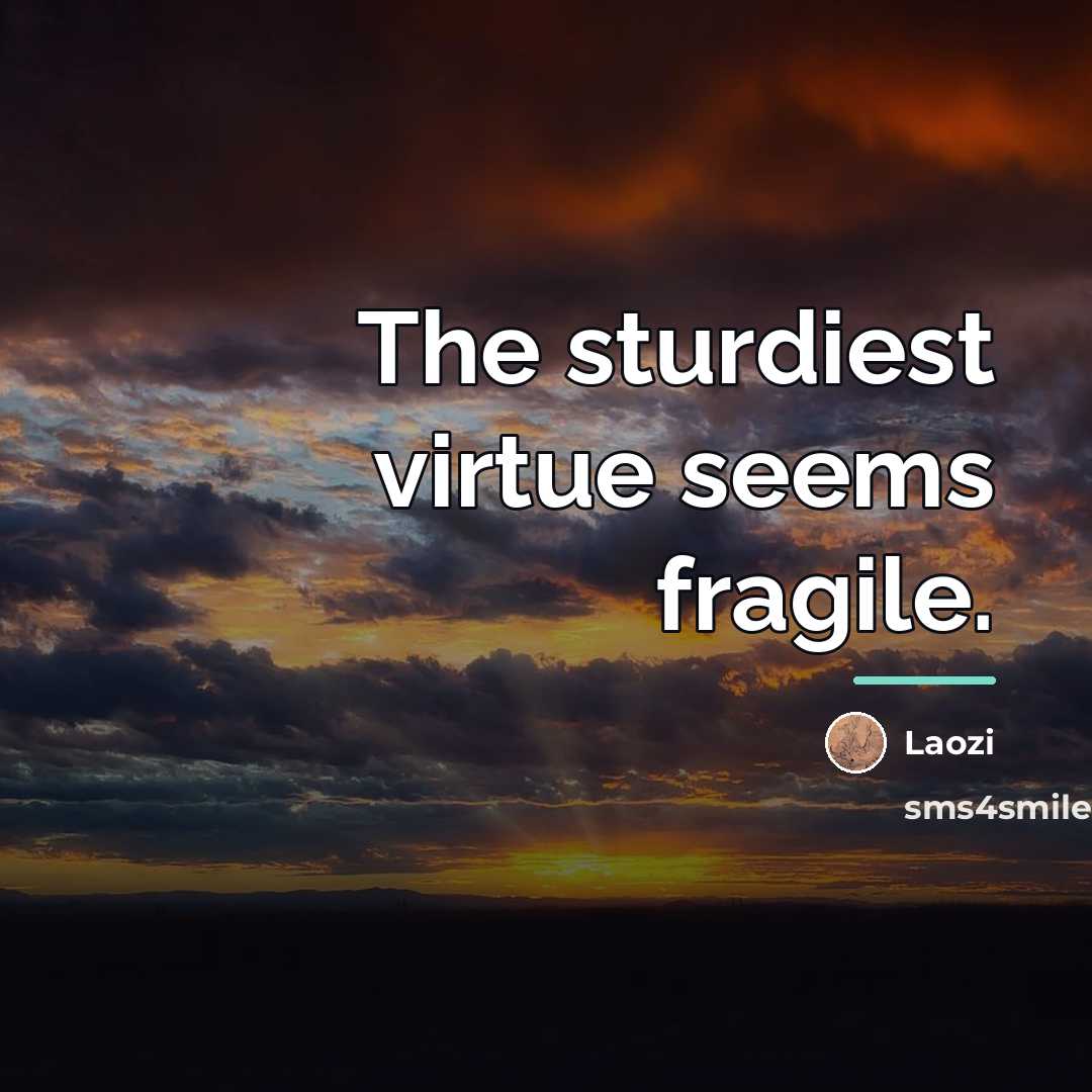 “The sturdiest virtue seems fragile.…” quote by Laozi
