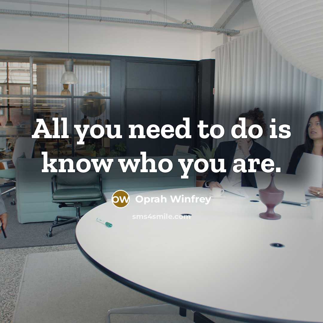 “All you need to do is know who you are.…” quote by Oprah Winfrey