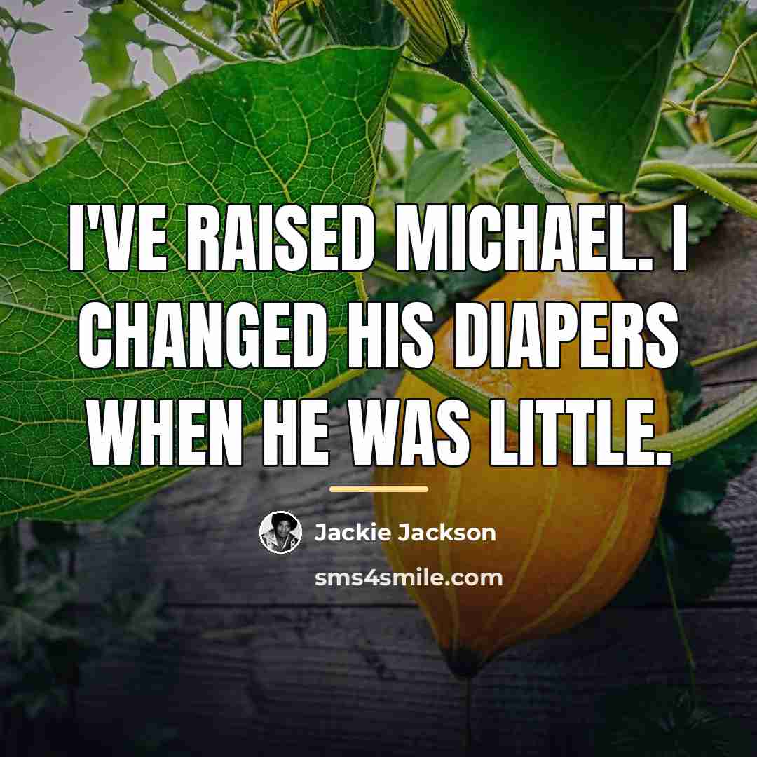 “I've raised Michael. I changed his diapers when he was…” quote by Jackie Jackson