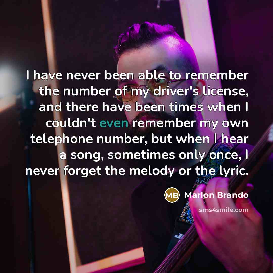 “I have never been able to remember the number of…” quote by Marlon Brando