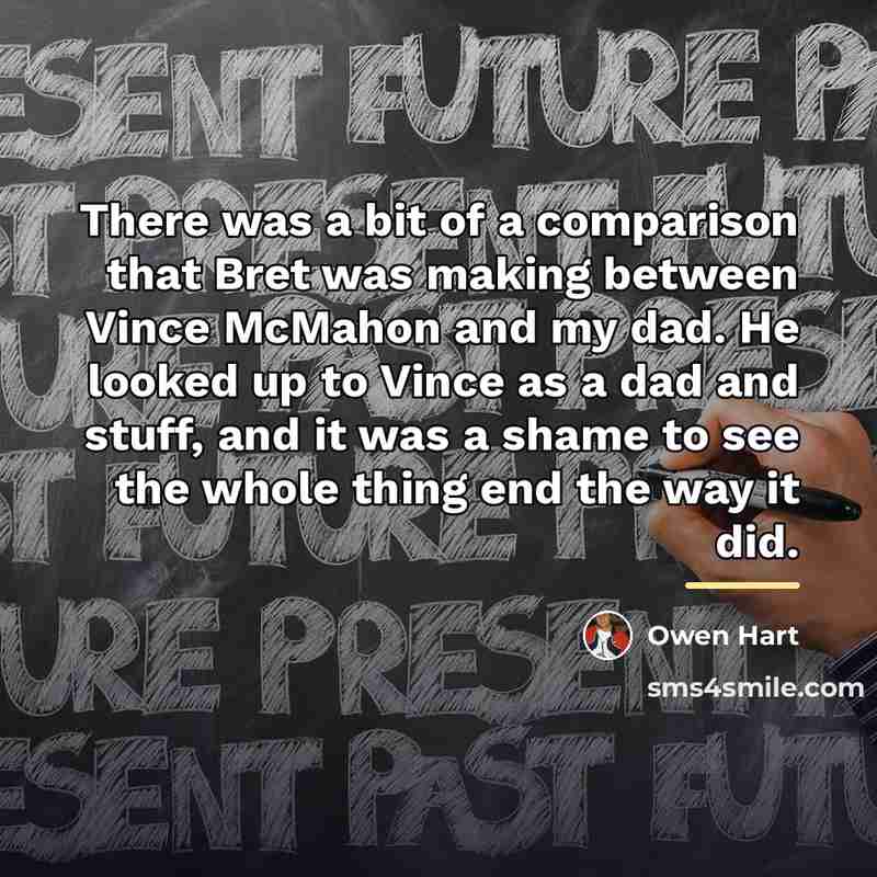 “There was a bit of a comparison that Bret was…” quote by Owen Hart