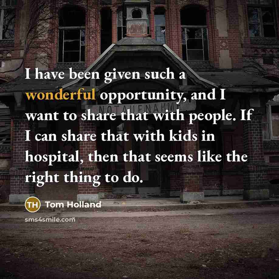 “I have been given such a wonderful opportunity, and I…” quote by Tom Holland