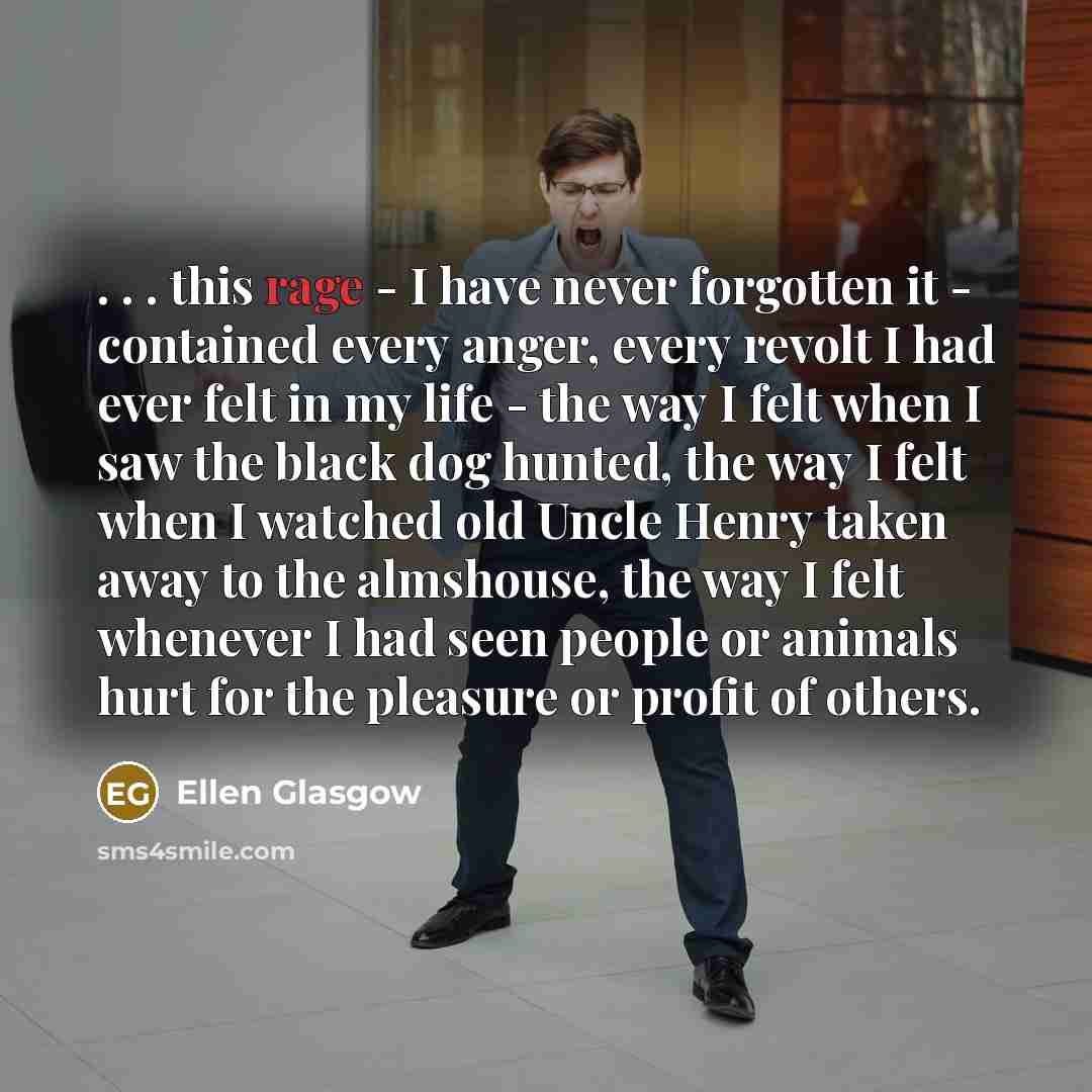 “. . . this rage - I have never forgotten…” quote by Ellen Glasgow
