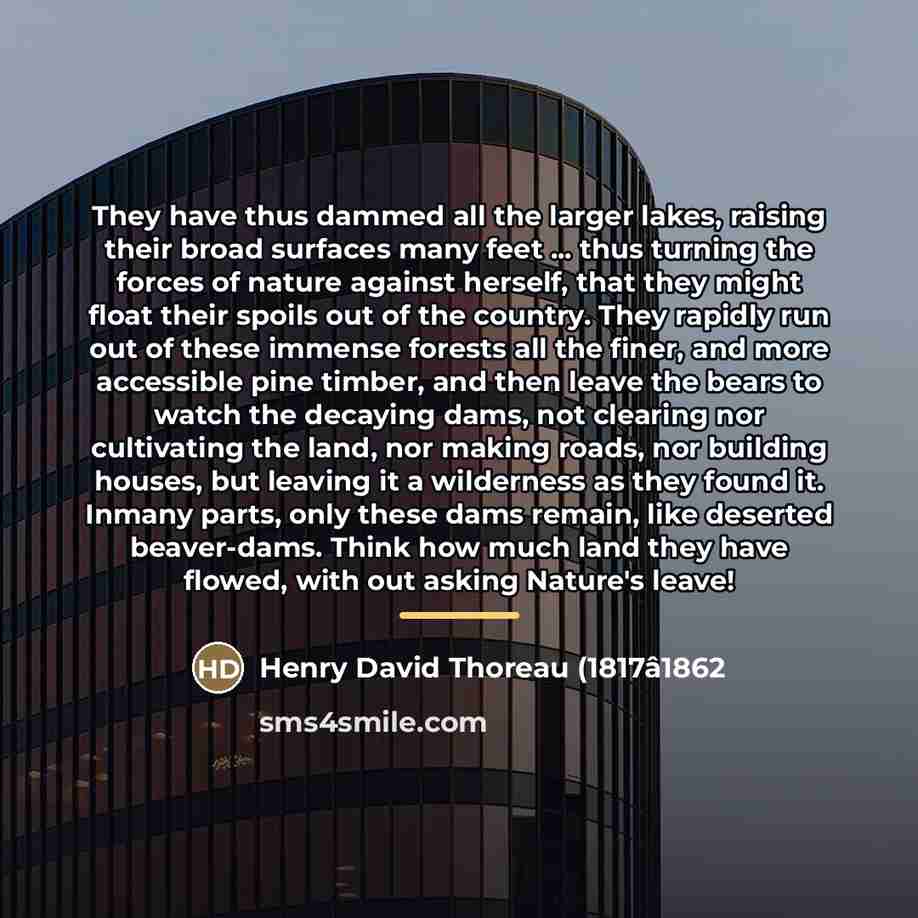“They have thus dammed all the larger lakes, raising their…” quote by Henry David Thoreau (1817â1862