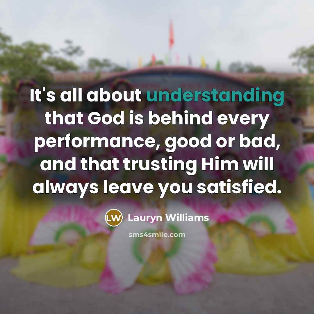 “It's all about understanding that God is behind every performance,…” quote by Lauryn Williams