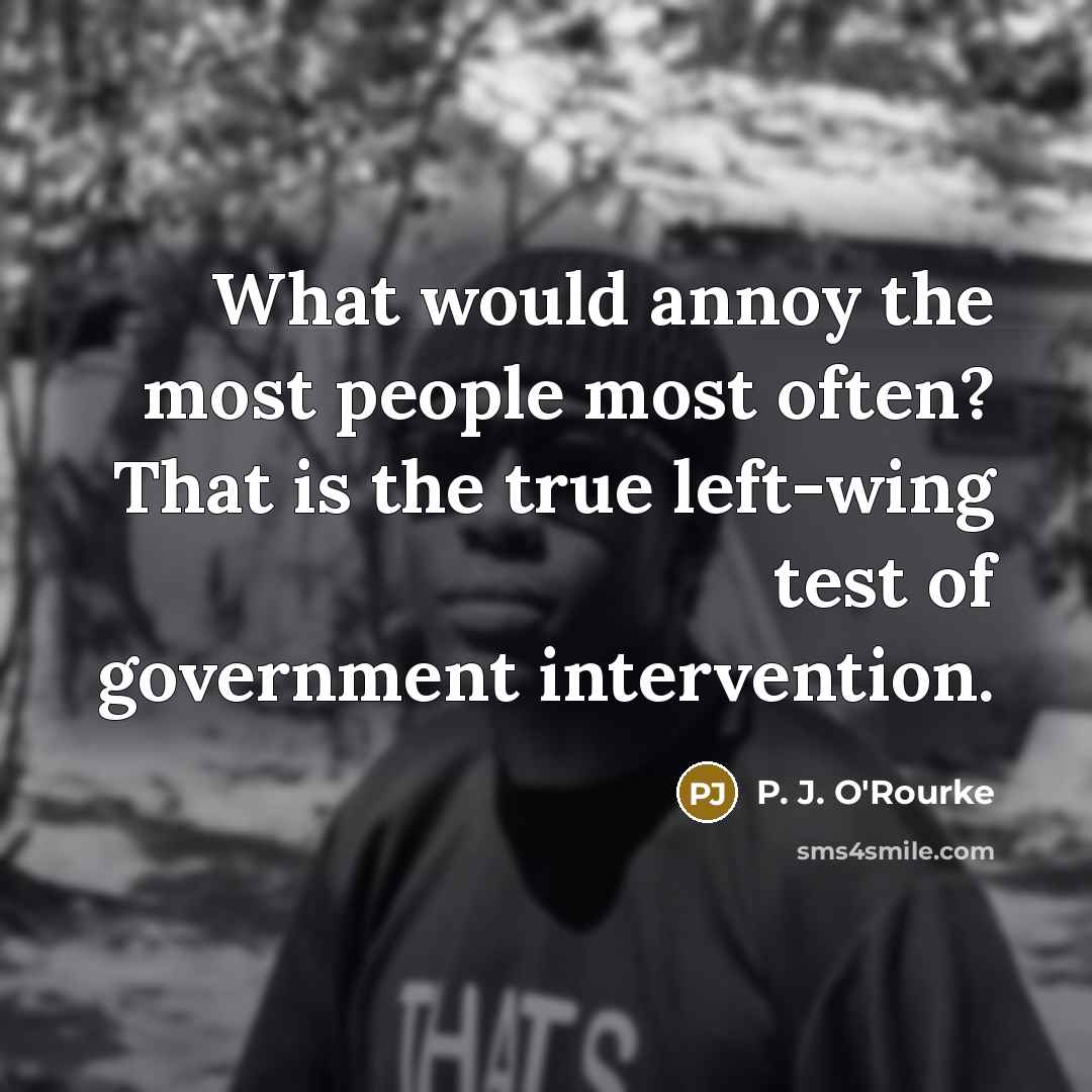 “What would annoy the most people most often? That is…” quote by P. J. O'Rourke