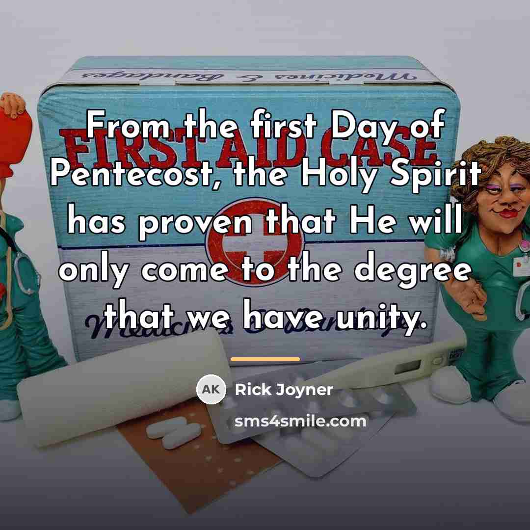 “From the first Day of Pentecost, the Holy Spirit has…” quote by Rick Joyner