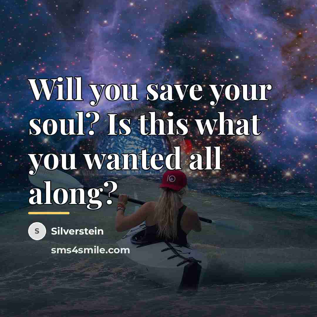 “Will you save your soul? Is this what you wanted…” quote by Silverstein
