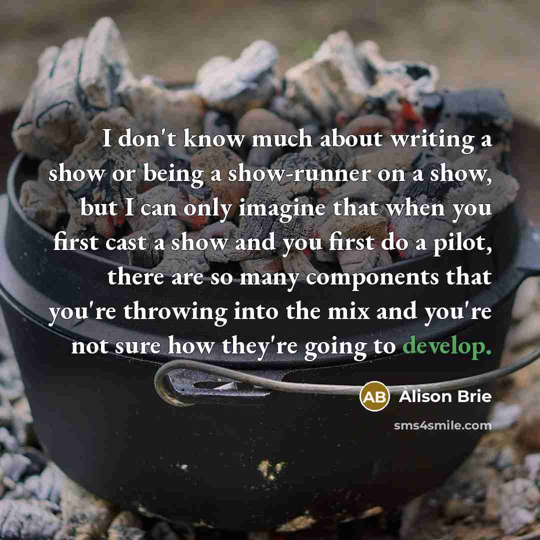 “I don't know much about writing a show or being…” quote by Alison Brie